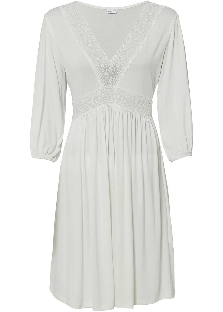 Tunika-Kleid aus Viskose in weiß von vorne - bonprix