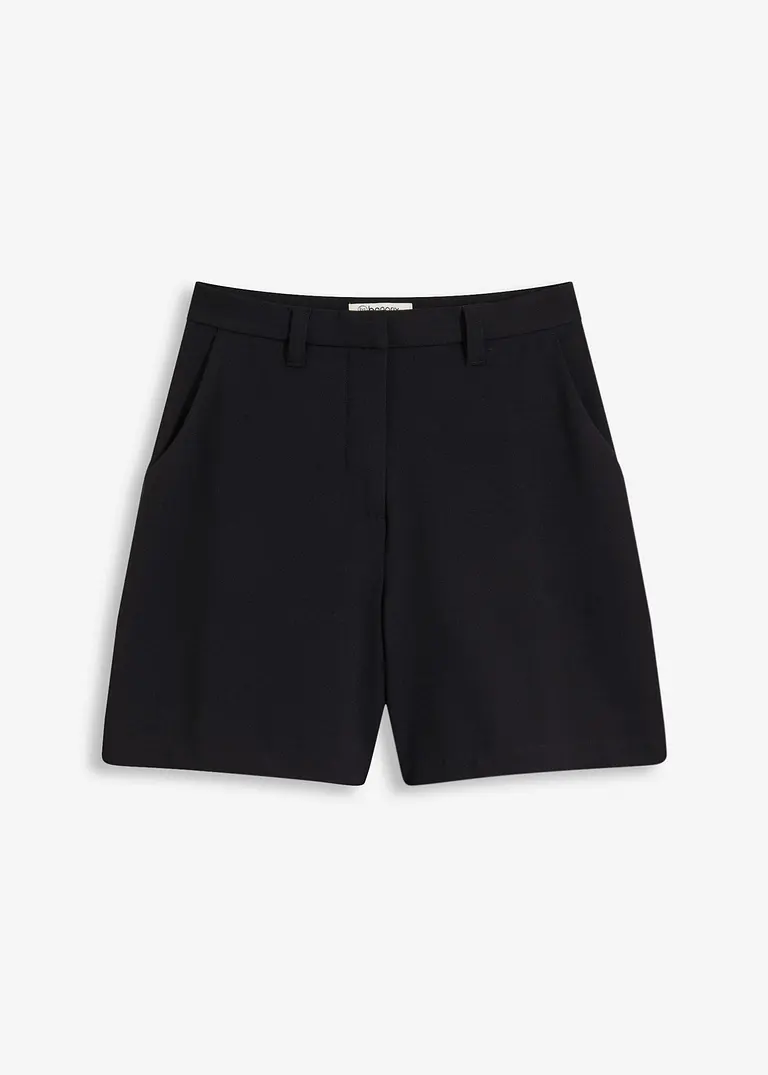 Bermuda Shorts mit Abnähern in schwarz von vorne - bonprix
