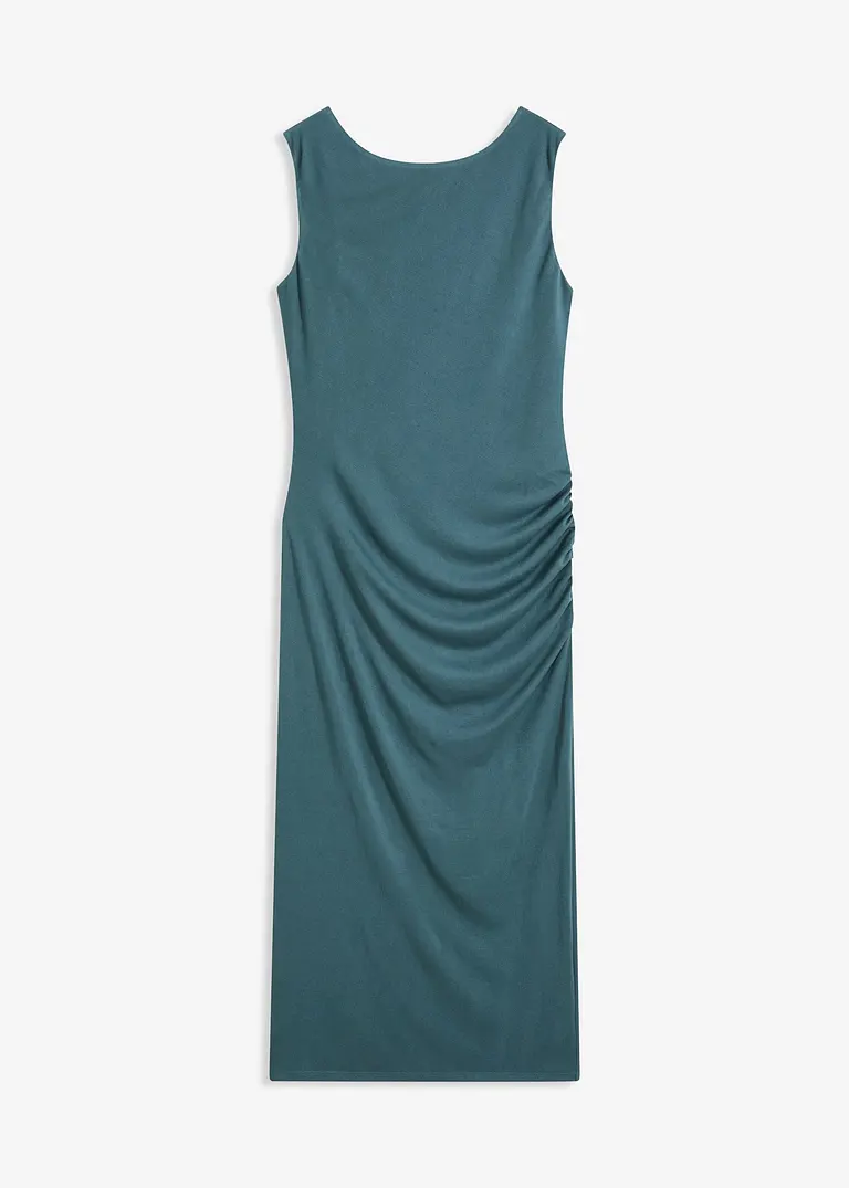 One-Shoulder-Kleid mit figurbetonter Passform in petrol von vorne - bonprix