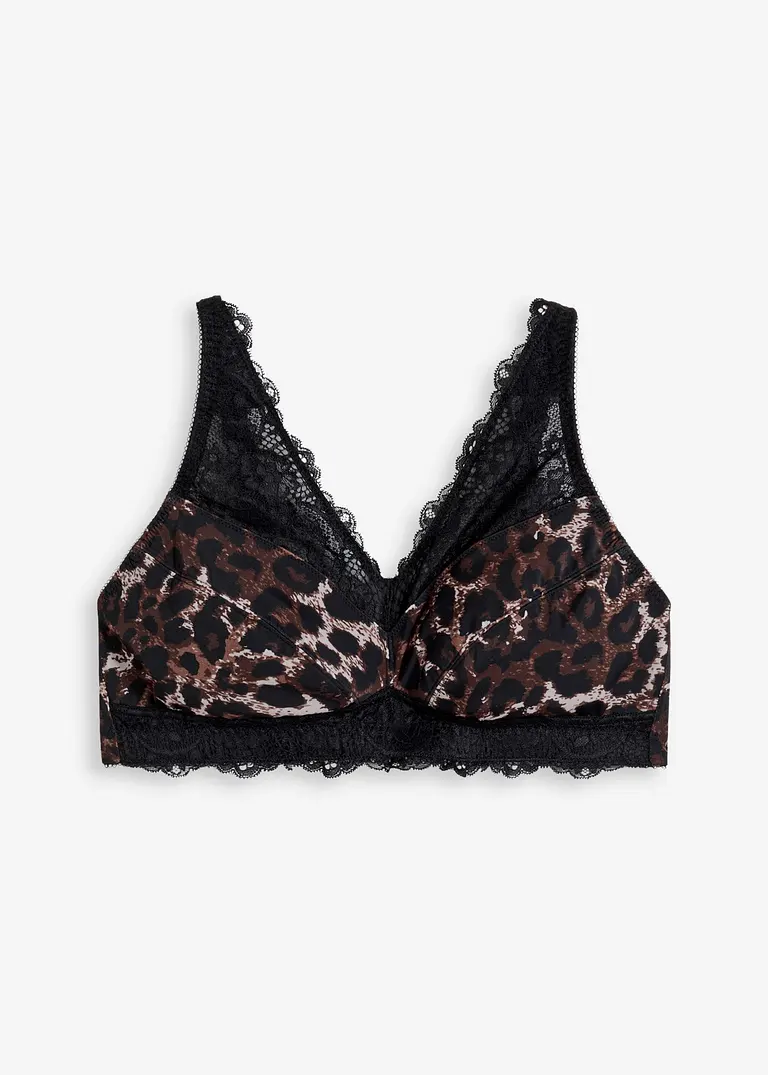 Minimizer-Bralette mit zarter Spitze in schwarz von vorne - bonprix