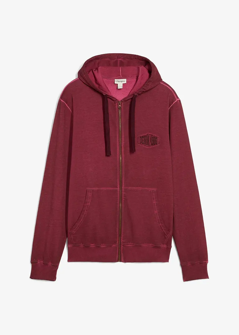 Kapuzen-Sweatjacke in rot von vorne - bonprix