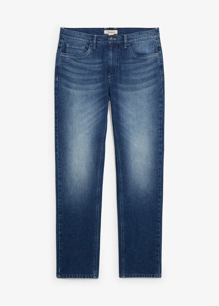 Regular Fit Stretch-Jeans, Straight in blau von vorne - bonprix