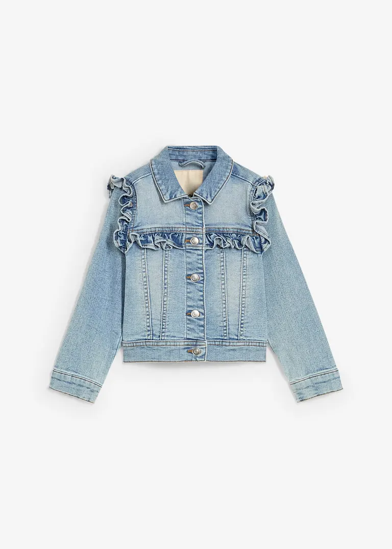 Jeansjacke in blau von vorne - bonprix