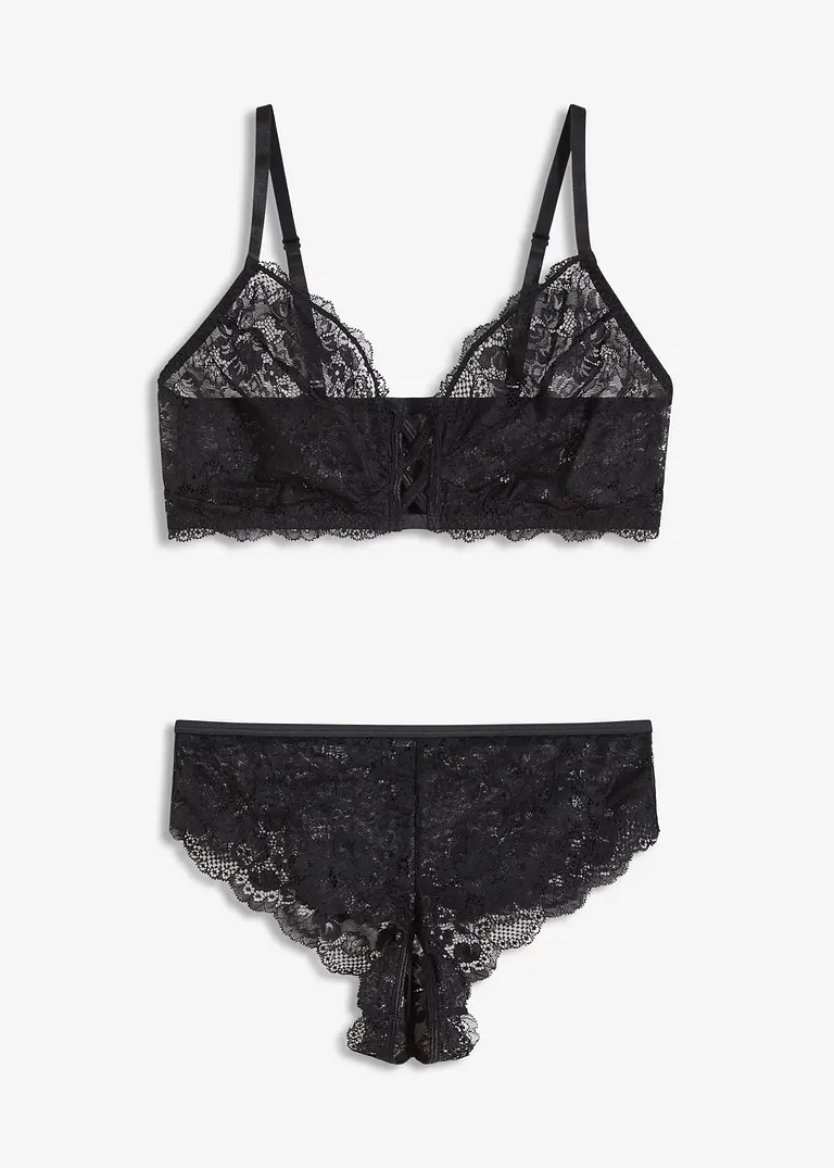 Bustier und Brazil ouvert (2-tlg.Set) in schwarz von vorne - bonprix
