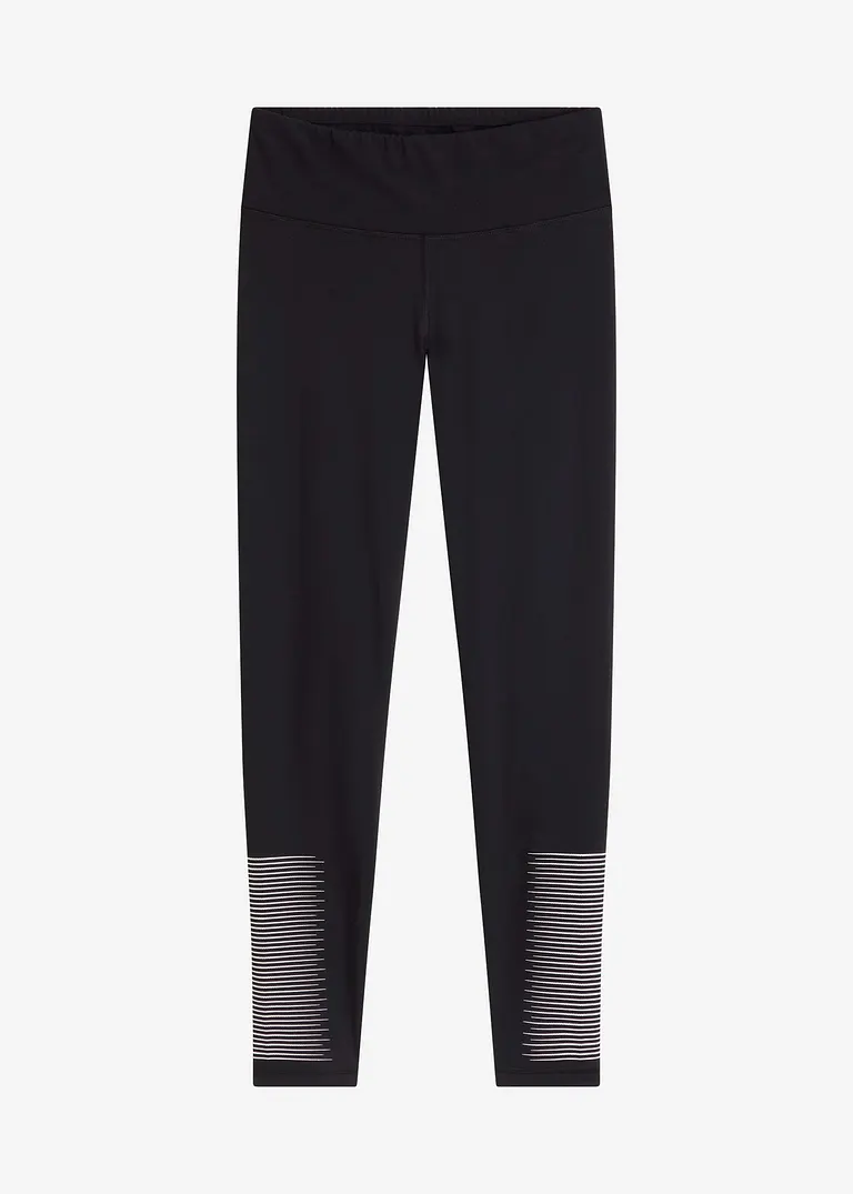 Komfort-Sport-Leggings, schnelltrocknend in schwarz von vorne - bonprix