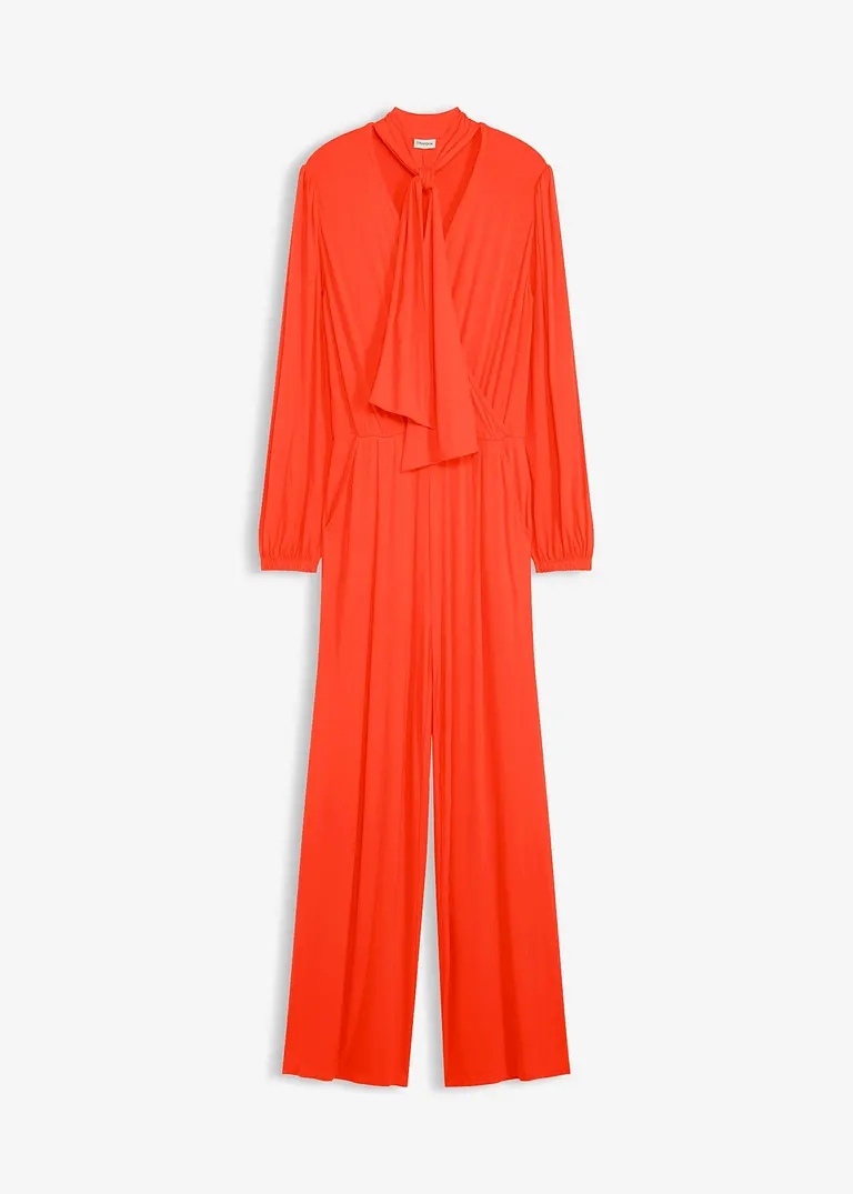 Jumpsuit aus fließendem Viskose-Mix in rot von vorne - bonprix