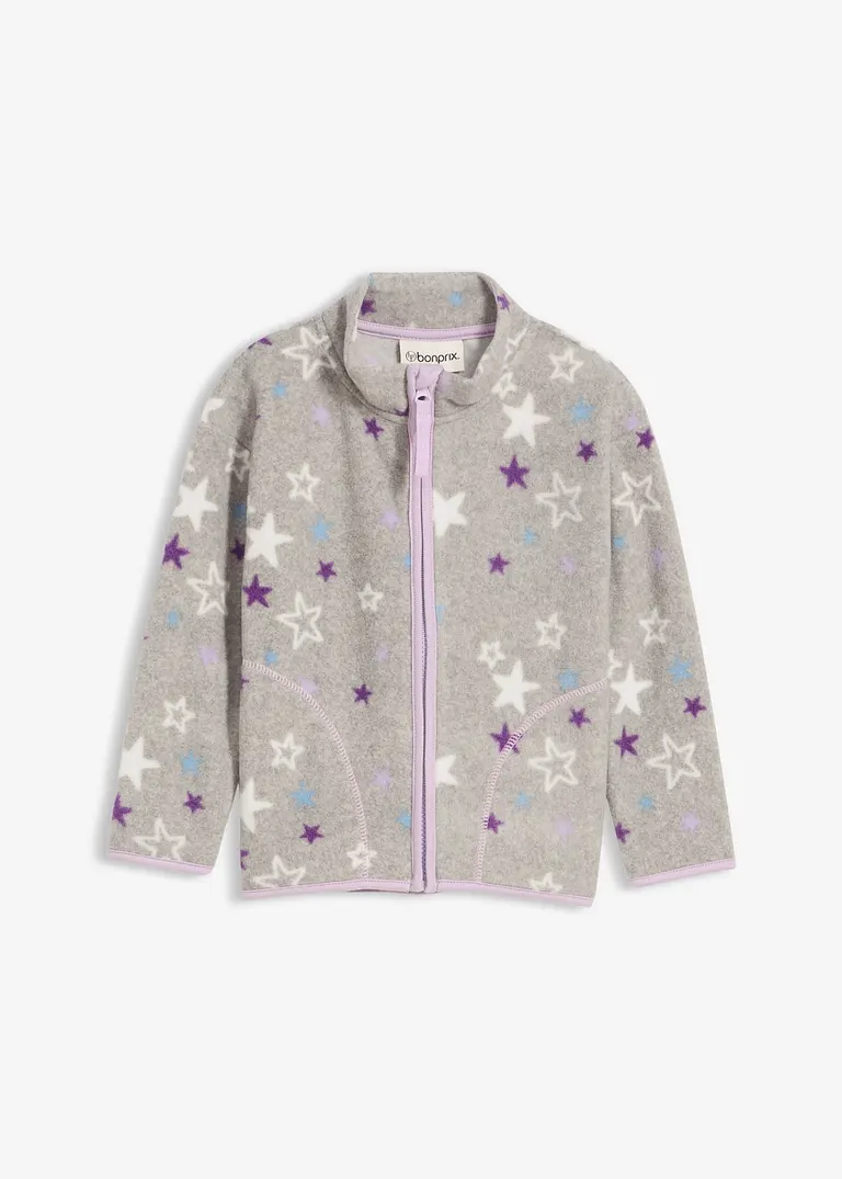 Fleecejacke in grau von vorne - bonprix