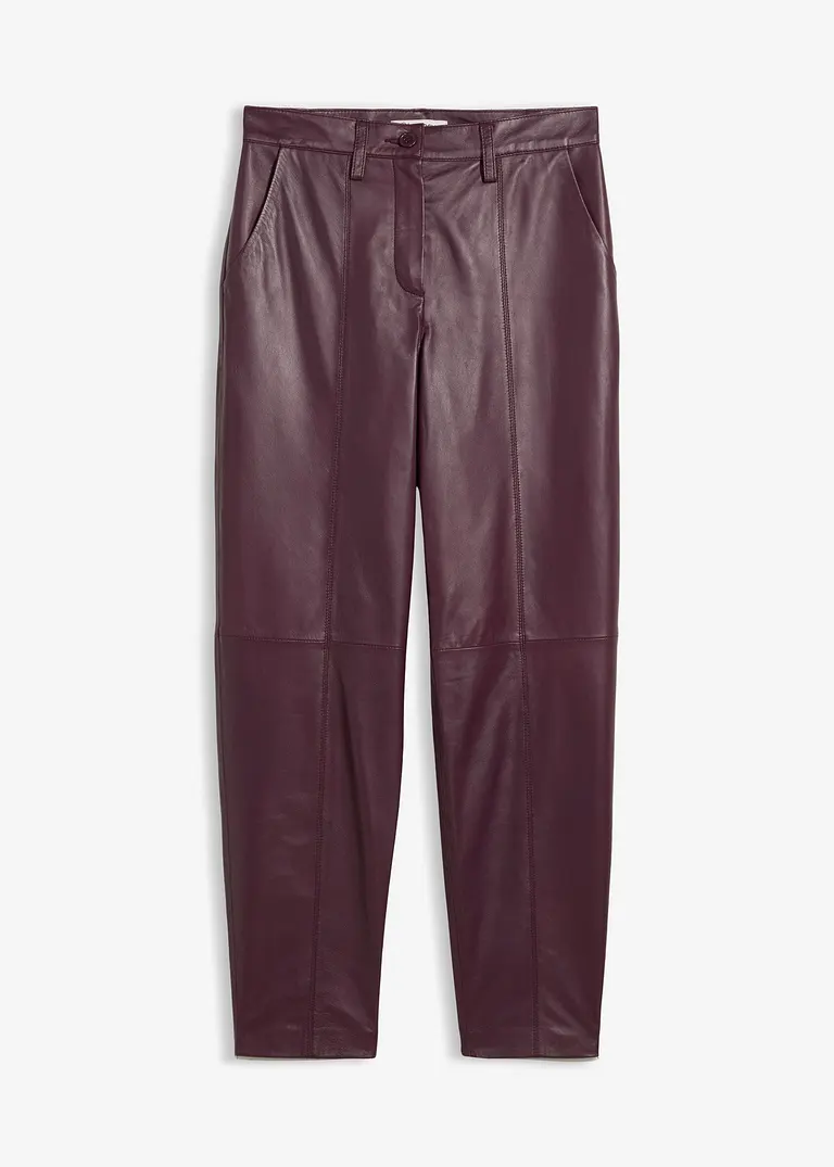 Lederhose aus Lammnappa in braun von vorne - bonprix