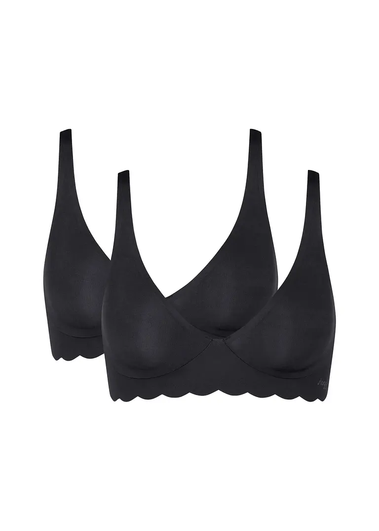 sloggi ZERO Microfibre 2.0 Soft Bra (2er Pack) in schwarz von vorne - Sloggi