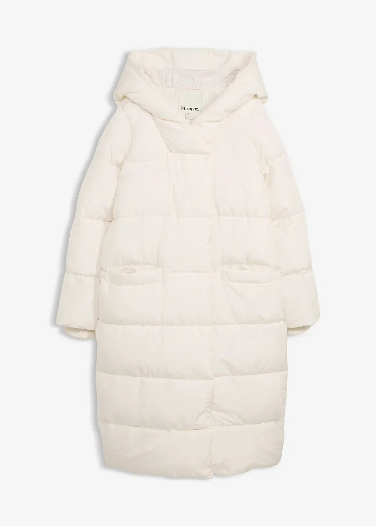 Oversize Steppmantel in weiß von vorne - bonprix