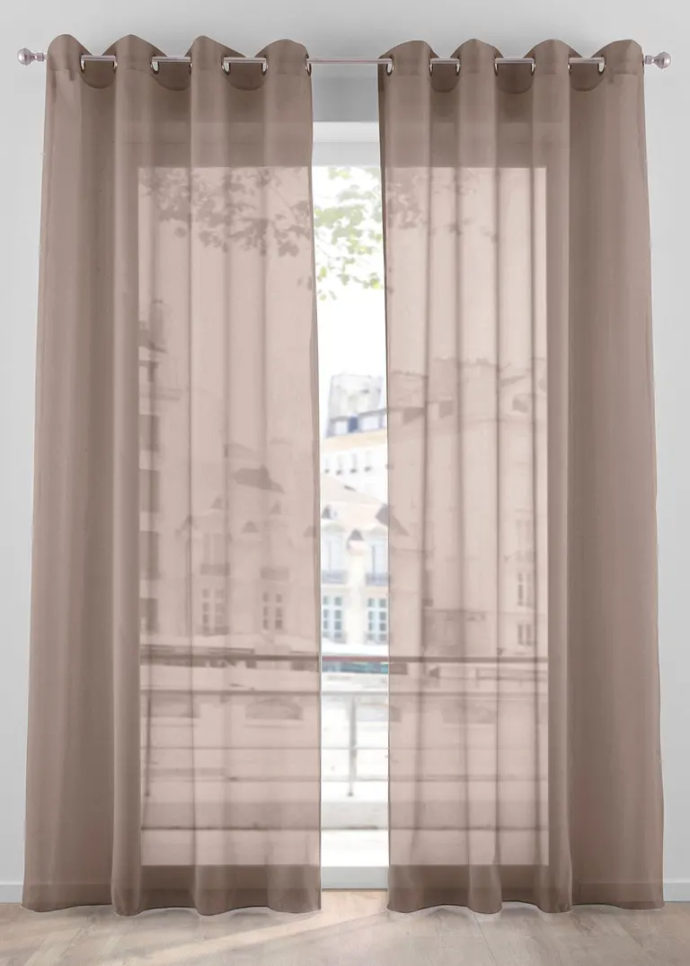 Gardine aus leichtem Voile (1er Pack) in braun - bonprix