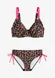 beige/schwarz leo bedruckt