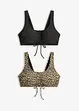 anthrazit/beige leo bedruckt