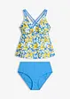blau floral bedruckt