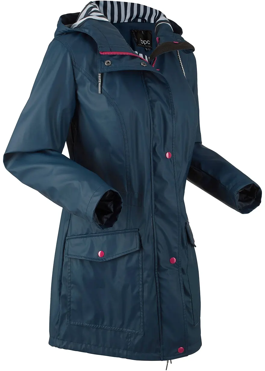 wasserabweisende Regenjacke in blau von vorne - bonprix