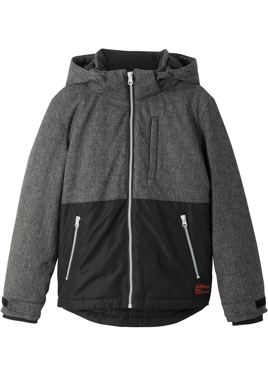 wattierte Winterjacke in schwarz von vorne - bonprix