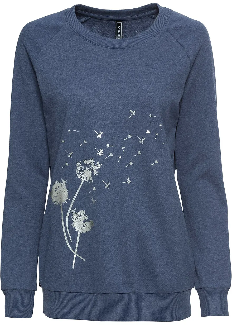 Sweatshirt in blau von vorne - bonprix