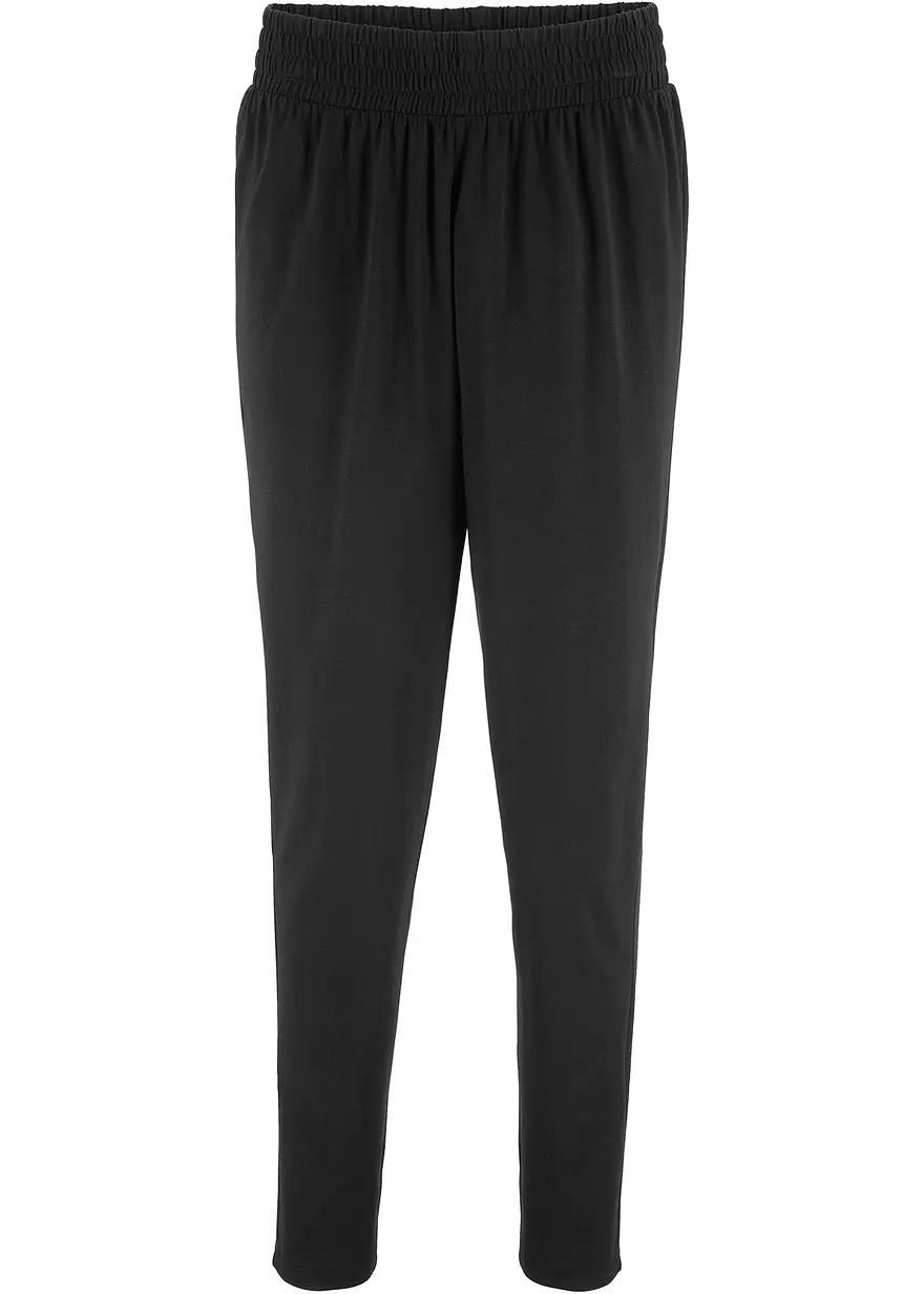 Jerseyhose aus Baumwoll-Mix in schwarz von vorne - bonprix