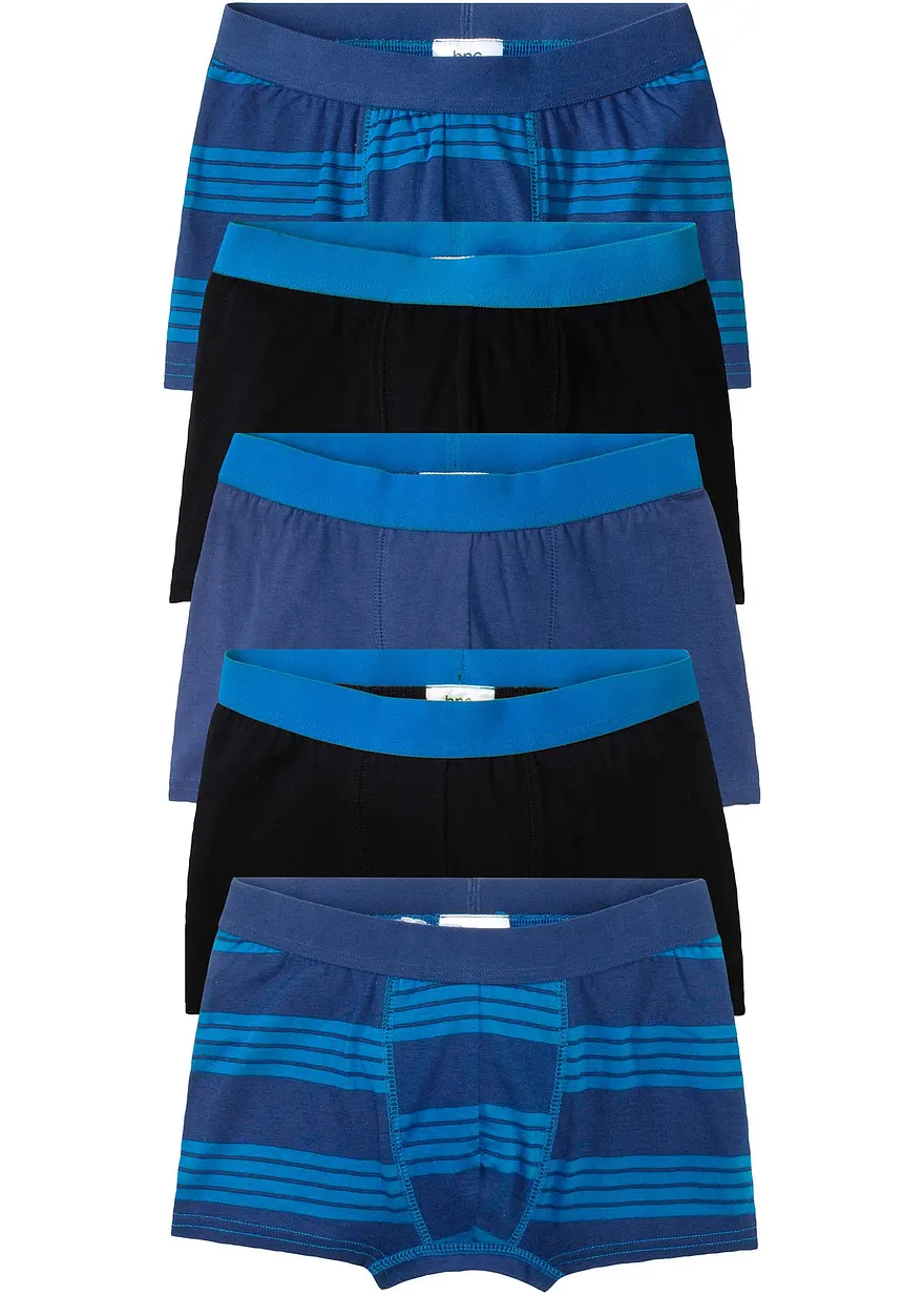 Boxershorts (5er Pack) in blau von vorne - bonprix