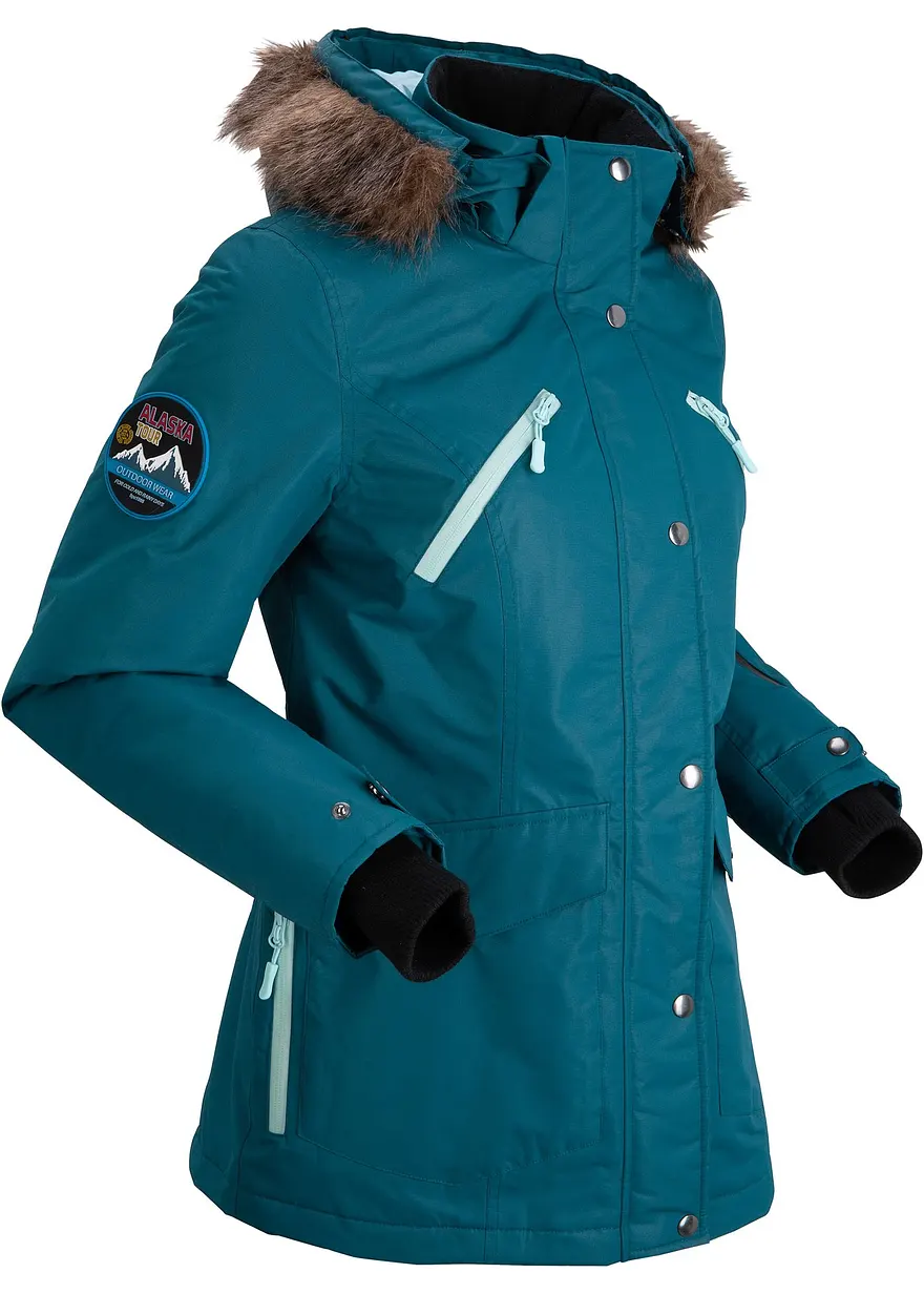 wasserdichte Funktions-Jacke in petrol von der Seite - bonprix