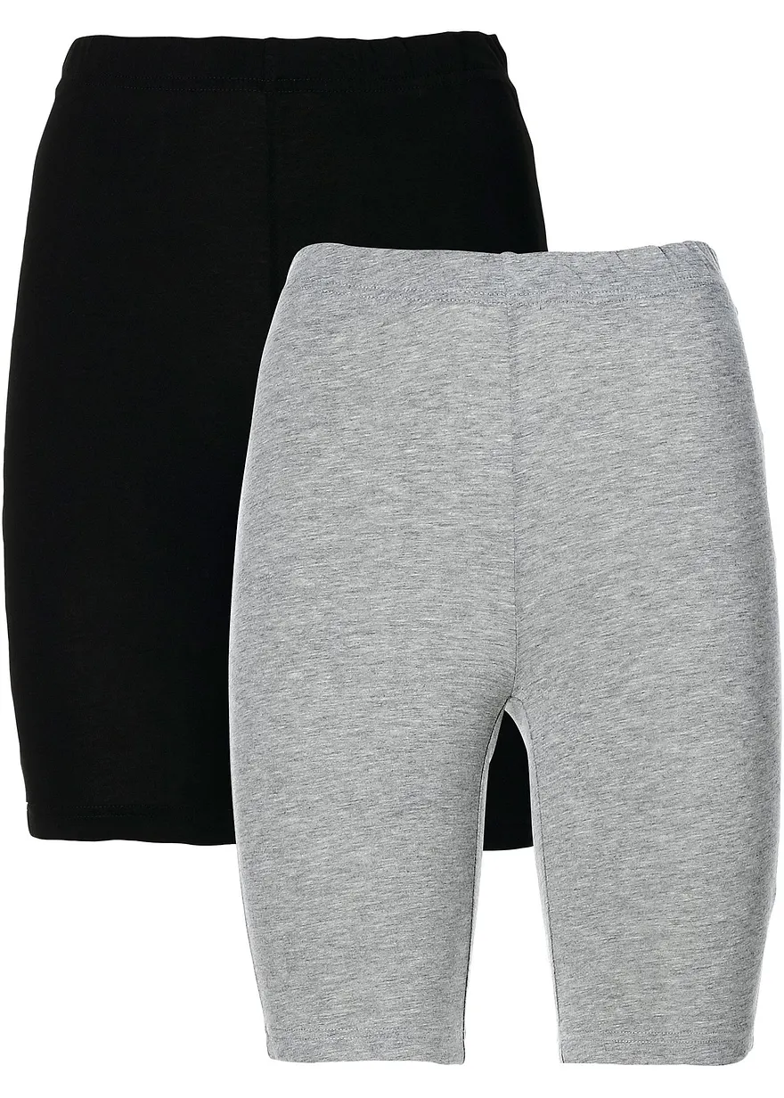 Radlerhose (2er Pack) in grau - bonprix