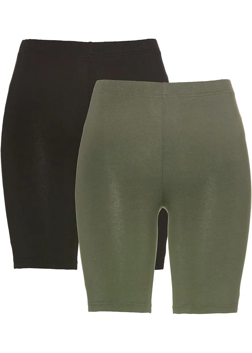 Radlerhose (2er Pack) in grün von vorne - bonprix