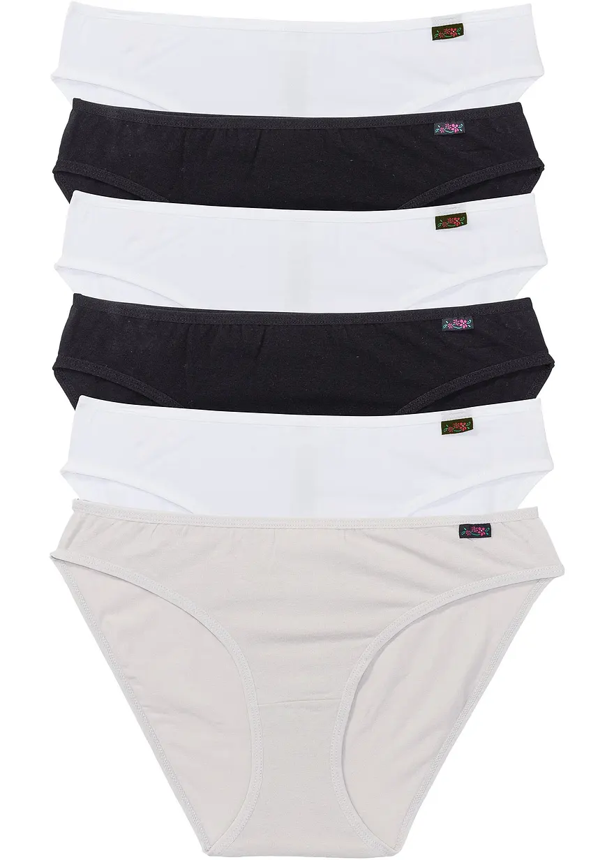 Slip (6er Pack) in schwarz von vorne - bonprix