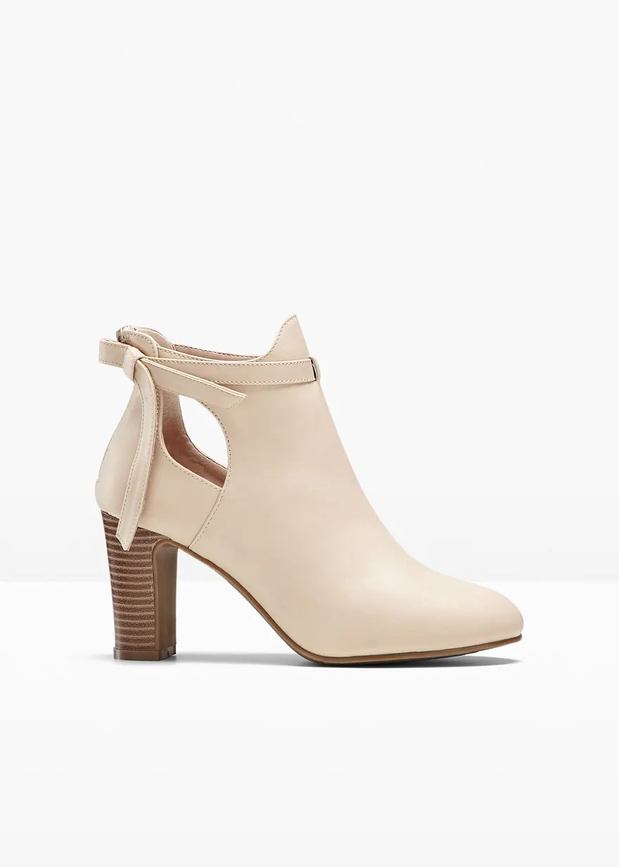 Stiefelette in beige von vorne - bonprix