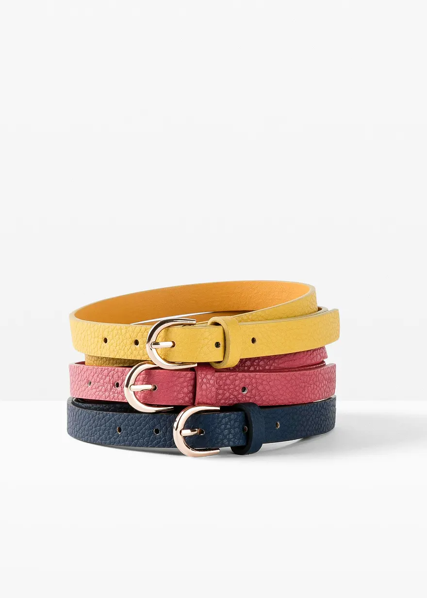Gürtel (3er Pack) in pink - bonprix