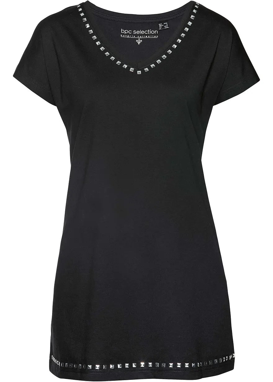 Longshirt in schwarz von vorne - bonprix