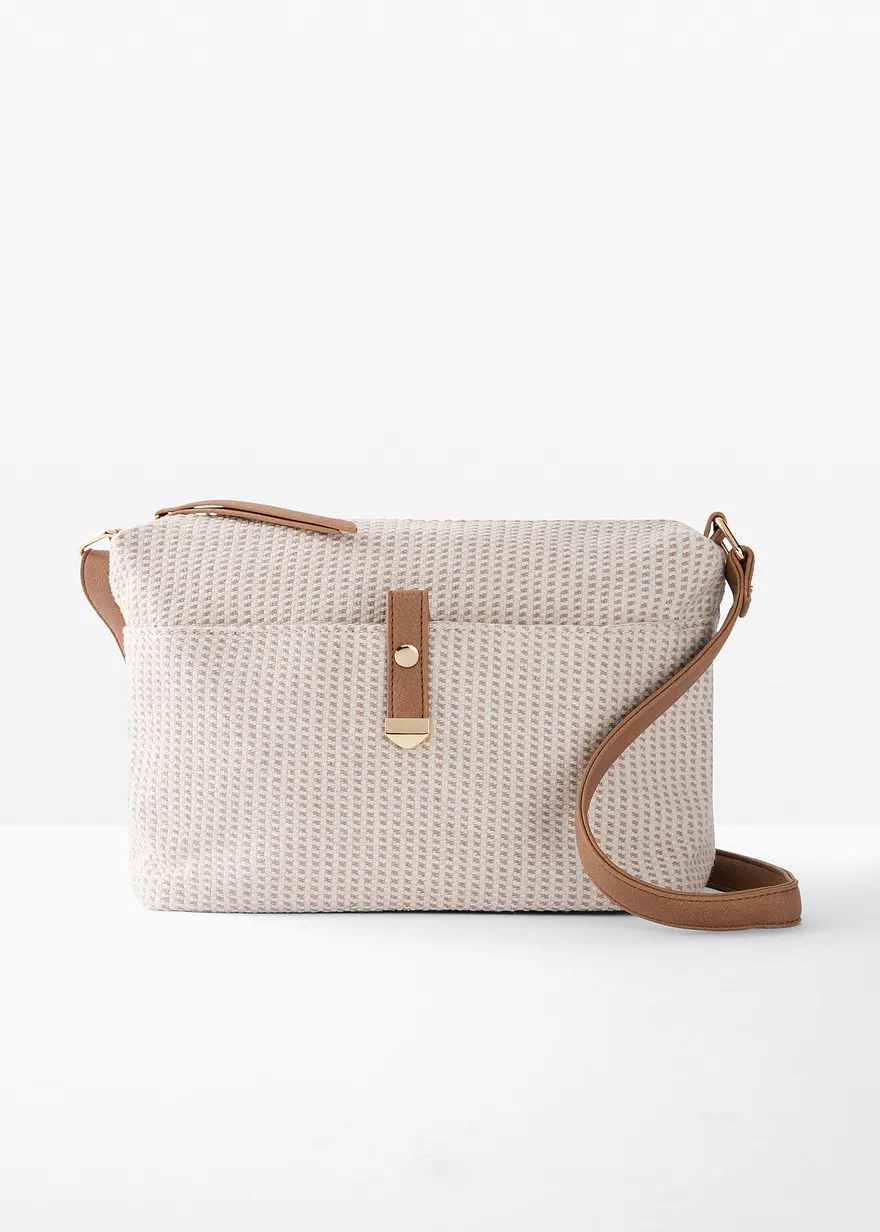 Stoffumhängetasche in beige - bonprix