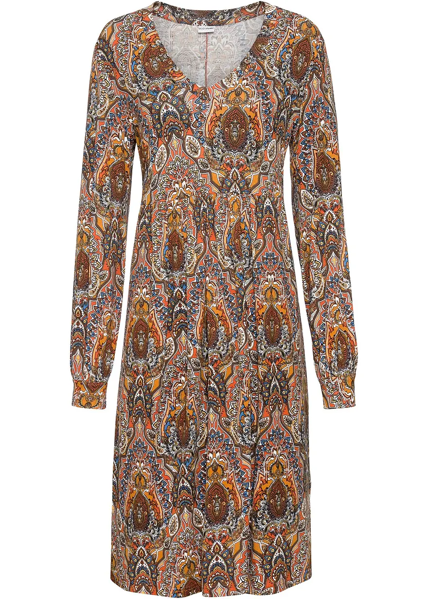 Jerseykleid mit Paisley in rot von vorne - bonprix