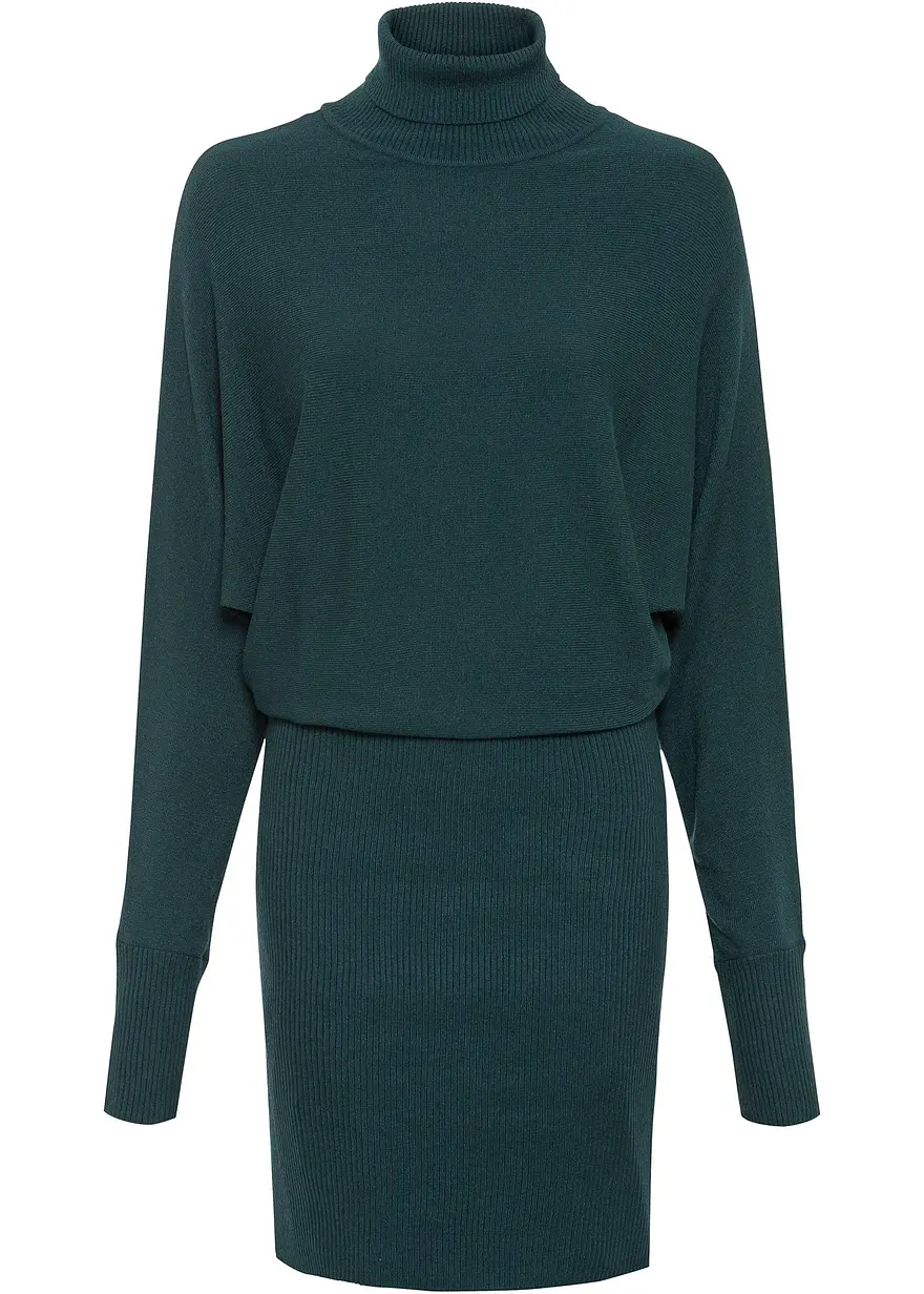 Strickkleid in petrol von vorne - bonprix