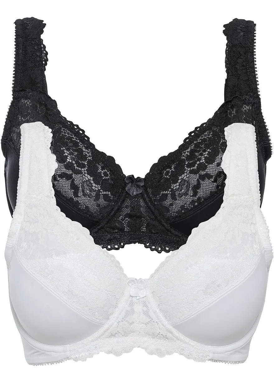 Minimizer BH mit Bügel (2er Pack) in schwarz von vorne - bonprix