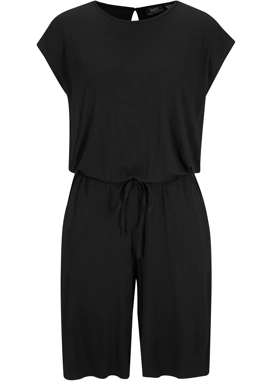 Overall aus softer Viskose-Mischung in schwarz von vorne - bonprix