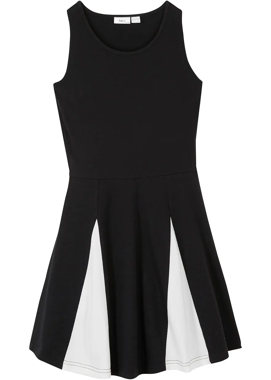 Jerseykleid aus reiner Bio-Baumwolle in schwarz von vorne - bonprix