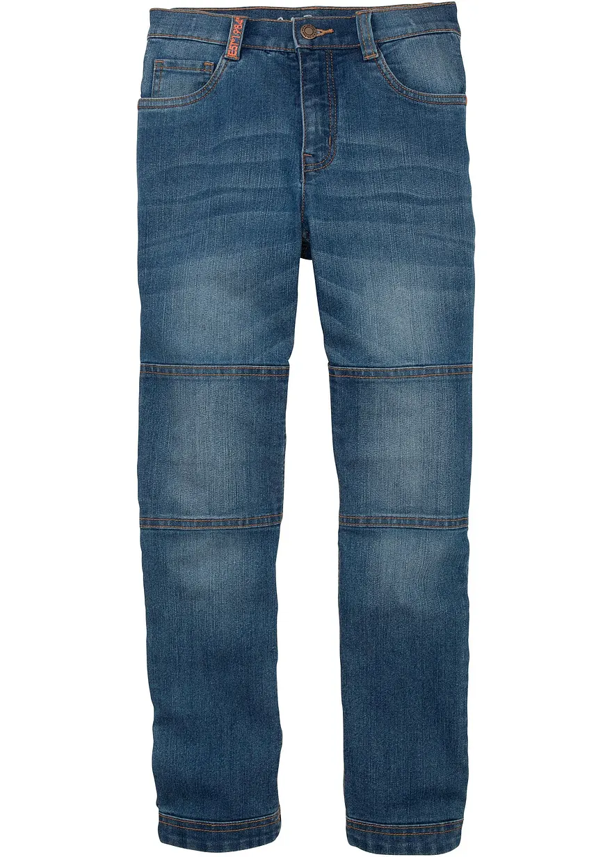 Regular Fit Stretch-Jeans mit verstärkter Kniepartie, Straight in blau von vorne - bonprix