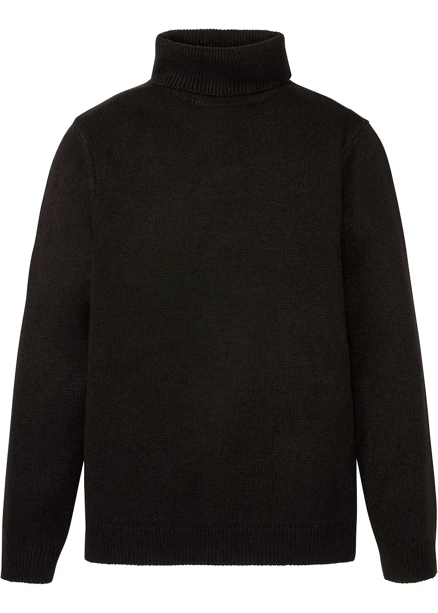 Rollkragenpullover in schwarz von vorne - bonprix