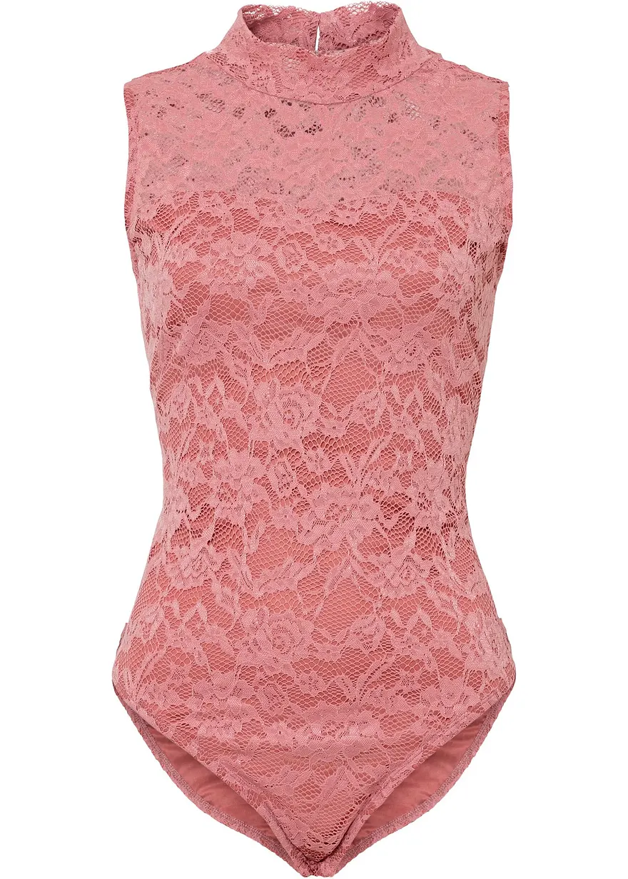 Body aus Spitze in rosa von vorne - BODYFLIRT