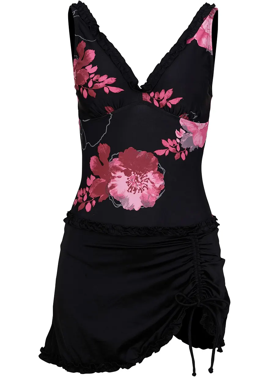 Shape Badekleid mittlere Formkraft in schwarz von vorne - bonprix