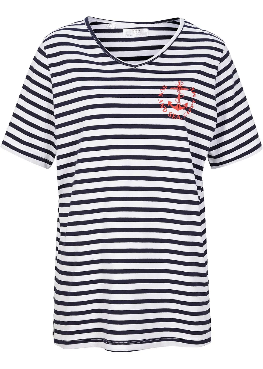 T-Shirt aus reiner Bio-Baumwolle in weiß von vorne - bonprix
