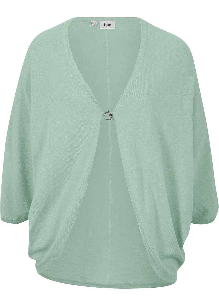 Feinstrickjacke in grün von vorne - bonprix