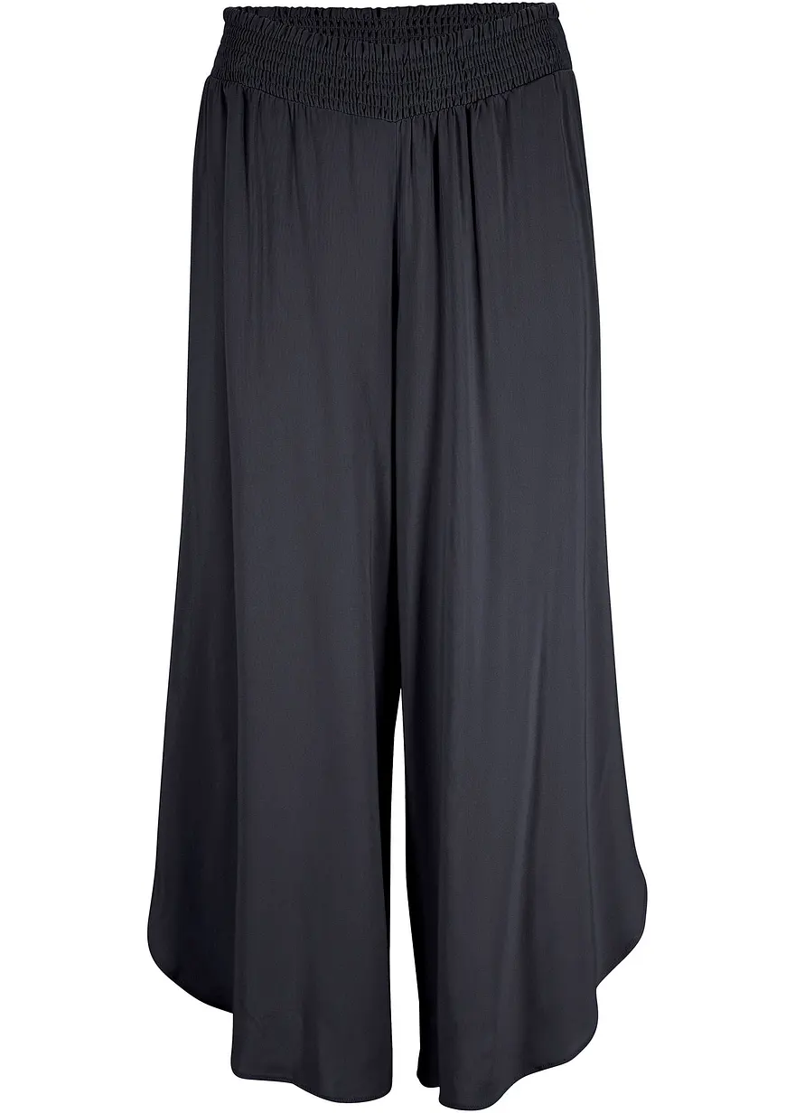 Wadenlange Culotte aus nachhaltiger Viskose in grau von vorne - bonprix