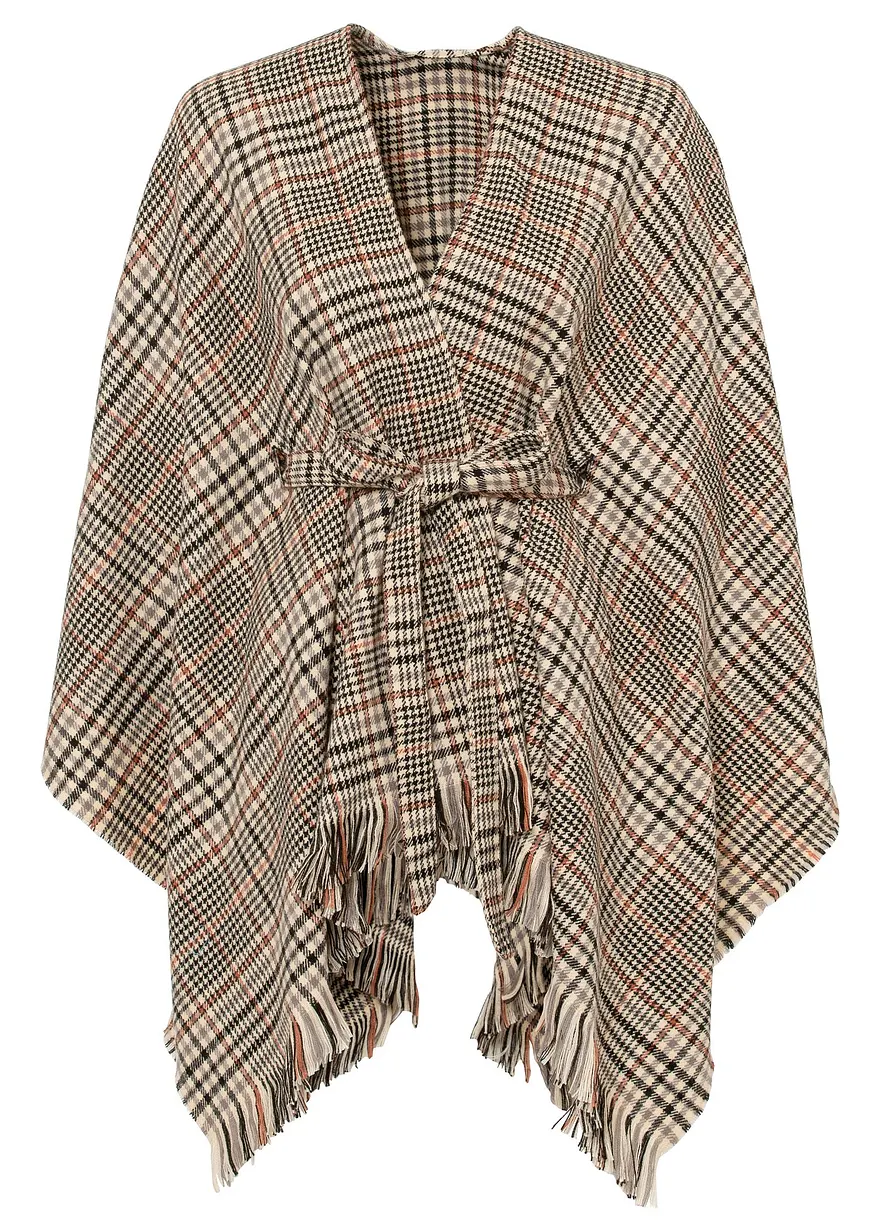 Poncho in beige - bonprix