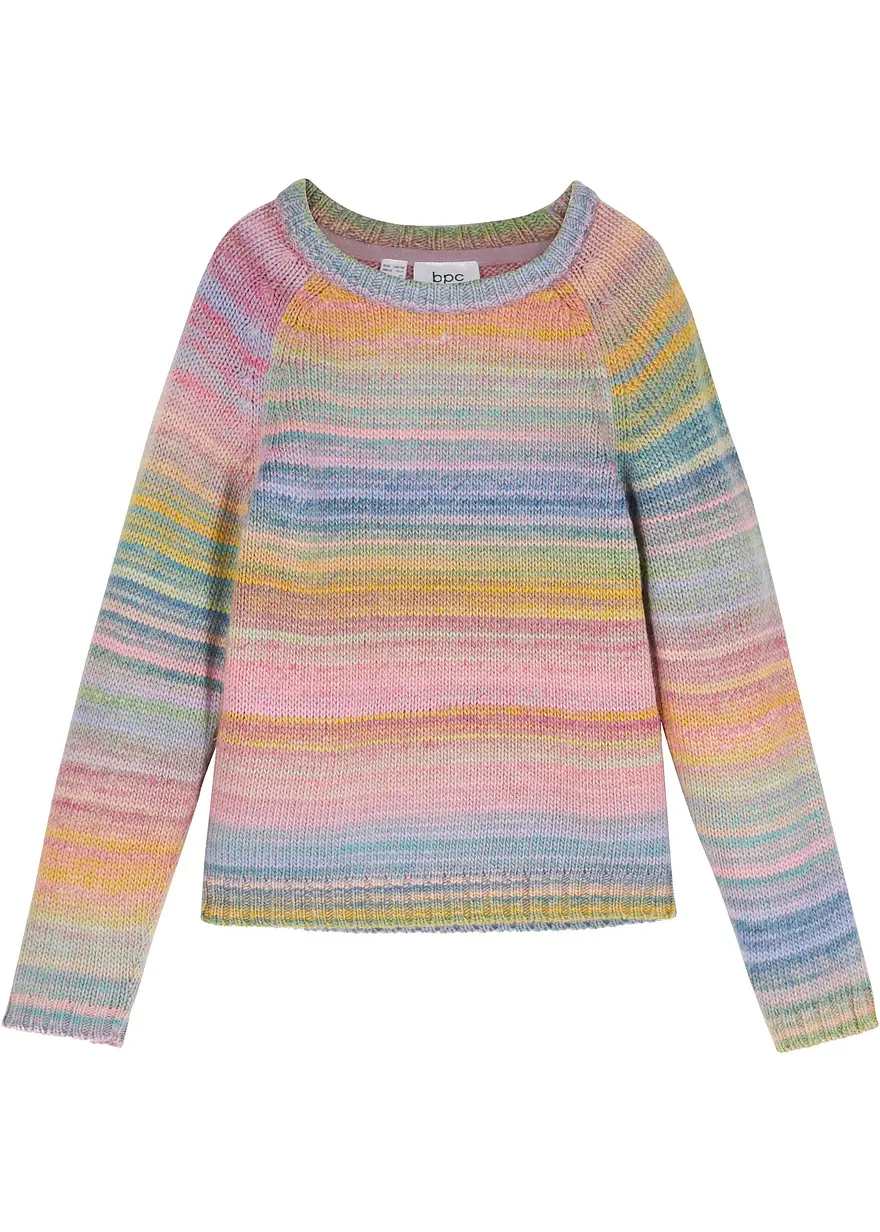 Grobstrick-Pullover in rosa von vorne - bonprix