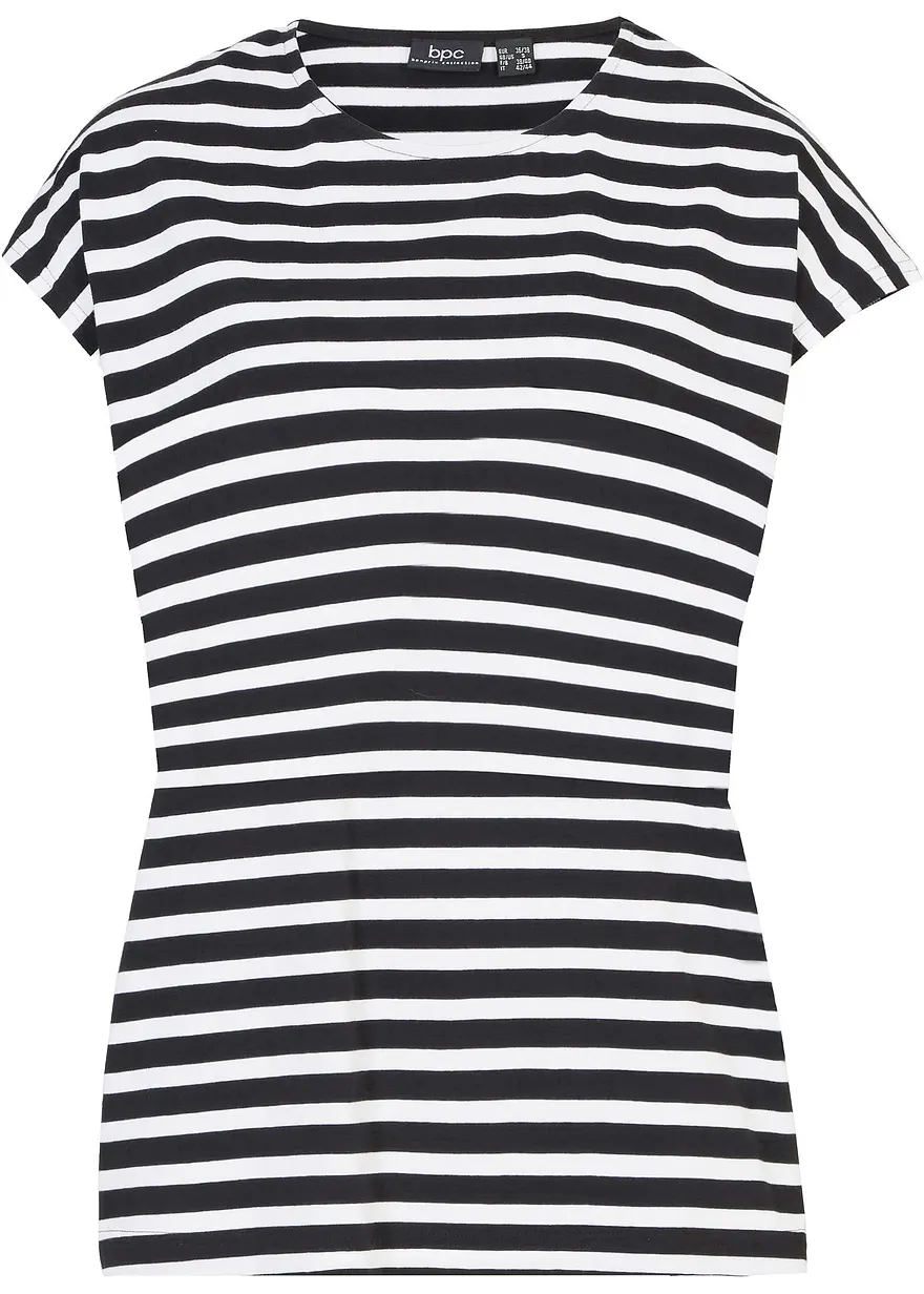 T-Shirt aus reiner Bio-Baumwolle in schwarz von vorne - bonprix