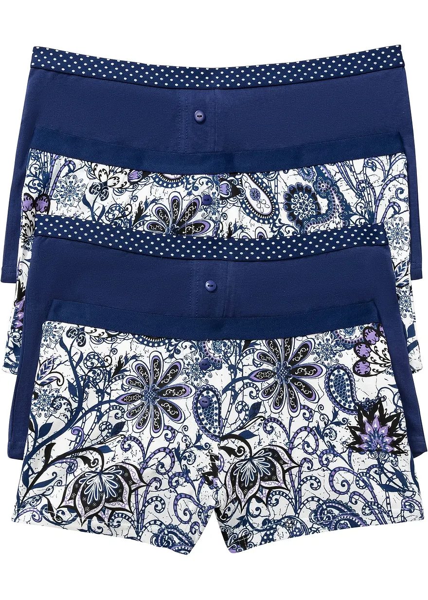 Damen Boxer (4er Pack) in weiß von vorne - bonprix