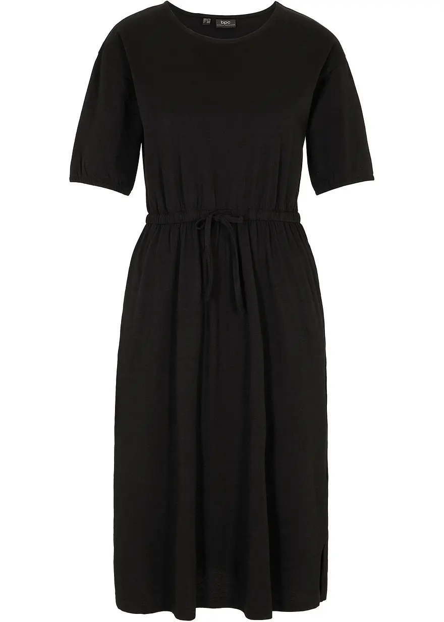 Jerseykleid in schwarz von vorne - bonprix