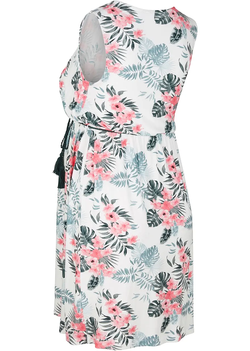 Umstands- und Stillkleid mit nachhaltiger Viskose in weiß von hinten - bpc bonprix collection