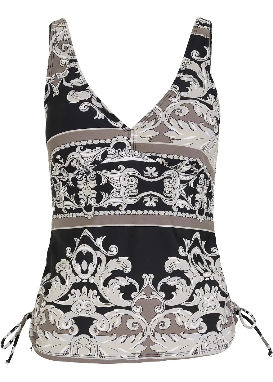 Tankini Oberteil in schwarz von vorne - bonprix